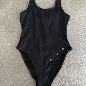 Frederick's of Hollywood Palm Springs One Piece Swimsuit L Large Black